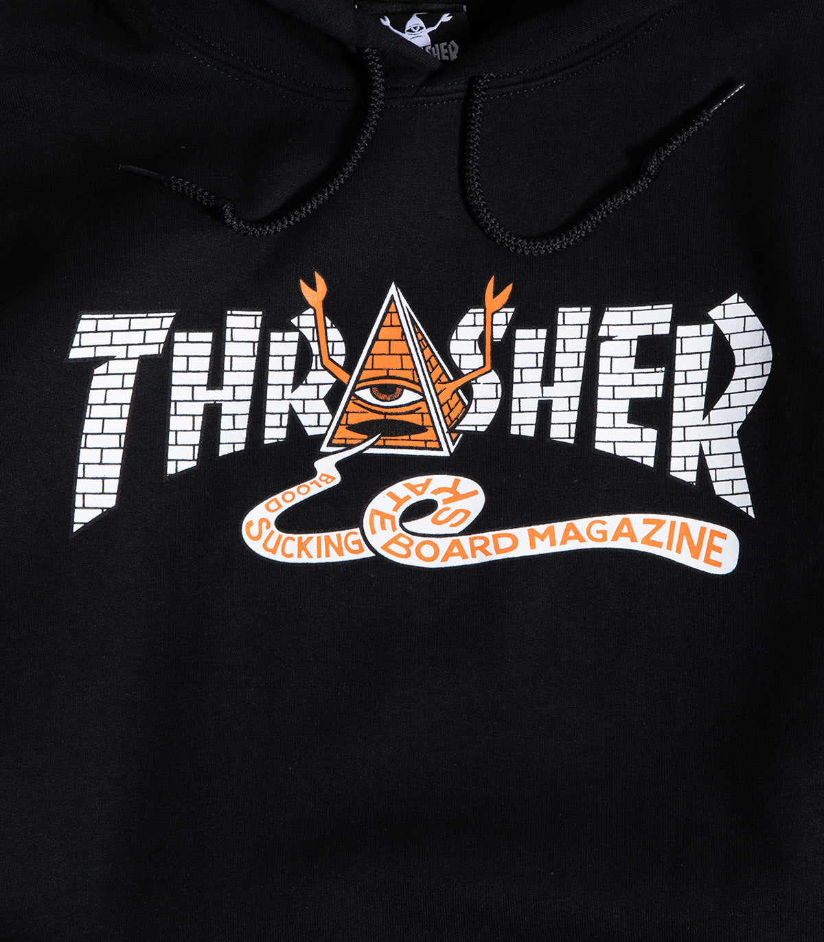 Thrasher Skateboard Magazine Hoodie - Talk Shhh By Gonz Black Hooded Sweatshirt, 50% Cotton 50% Polyester, X-Large