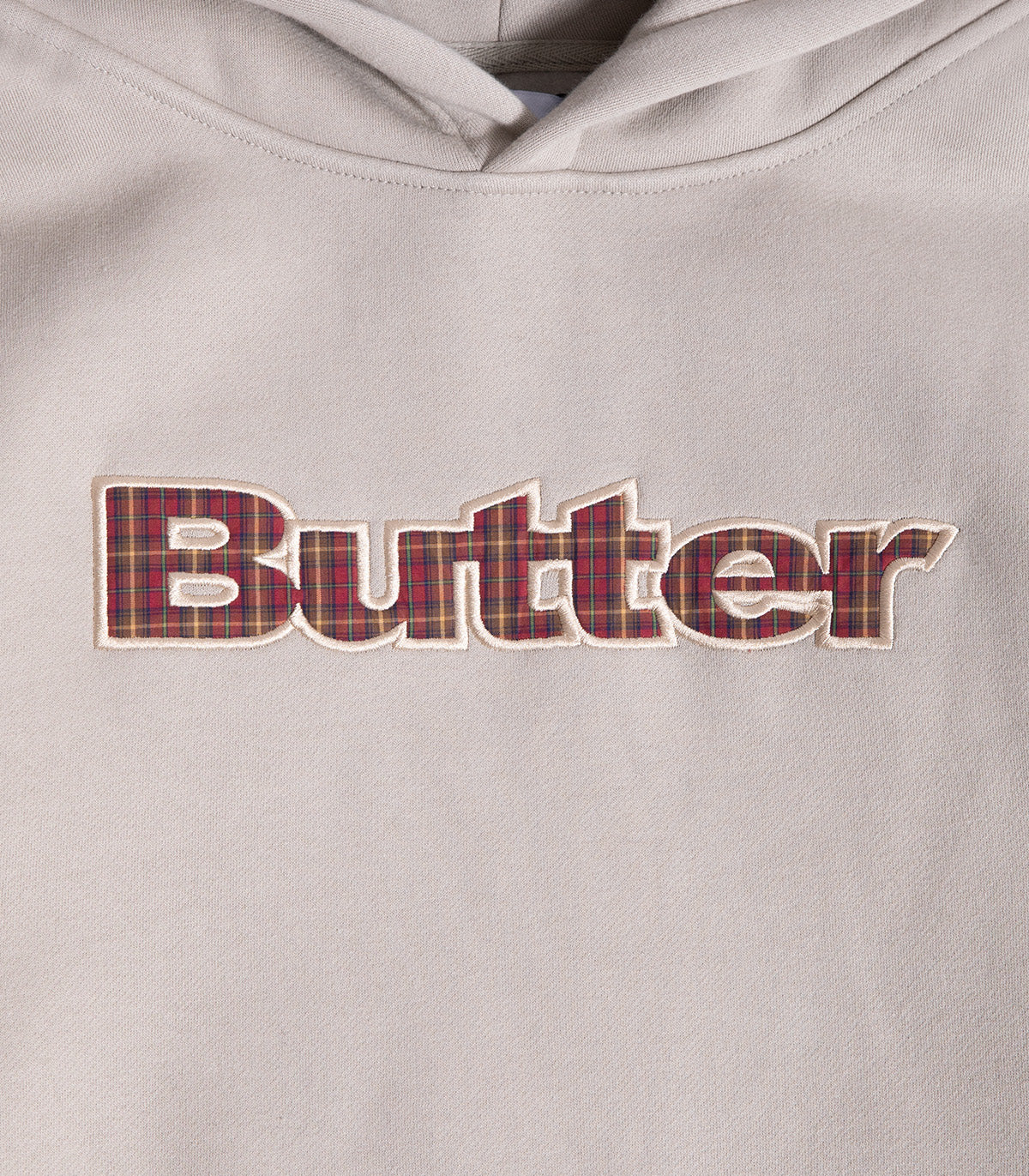 Butter Goods Plaid Logo Applique Hooded Sweatshirt