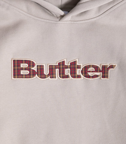 Butter Goods Plaid Logo Applique Hooded Sweatshirt