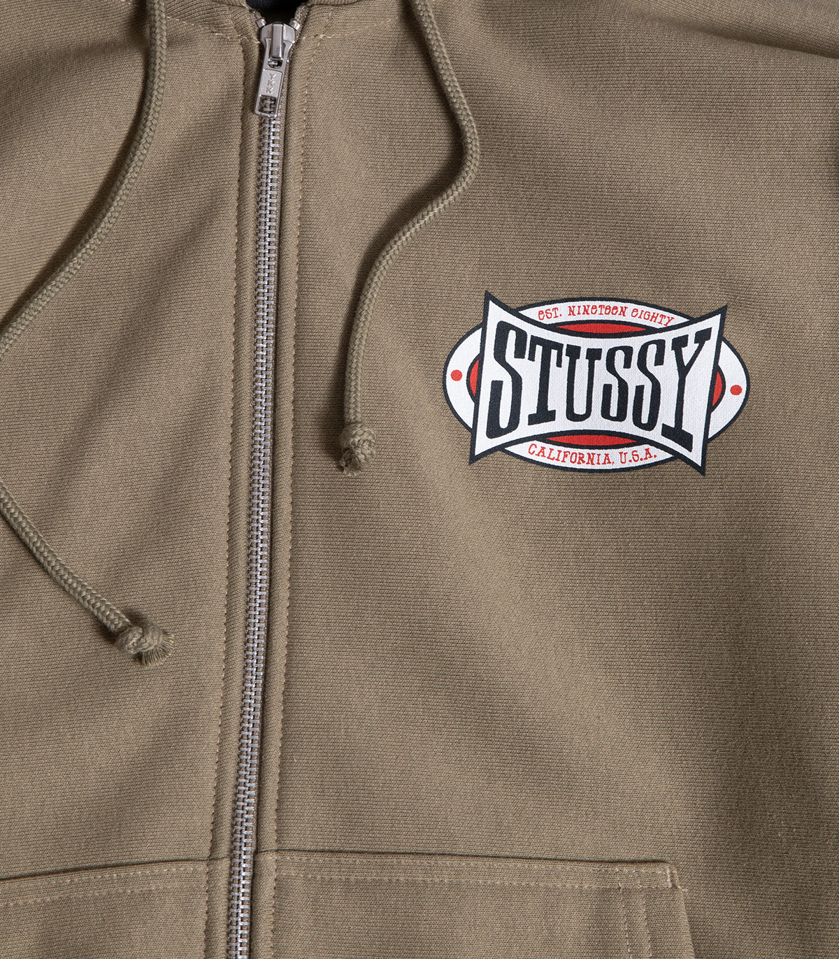 Stussy Champion Oval Zip Up Hooded Sweatshirt