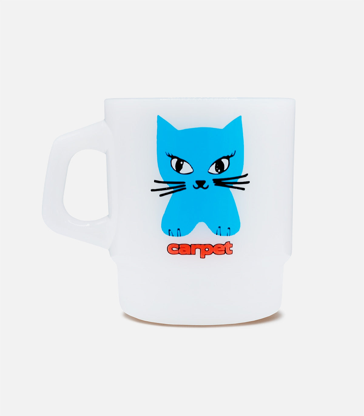 Carpet Cat Milk Glass Mug