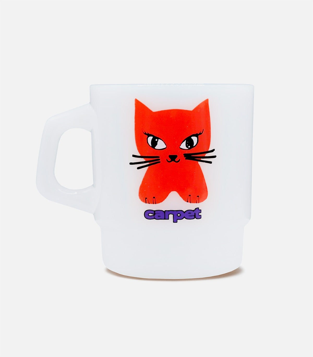Carpet Cat Milk Glass Mug