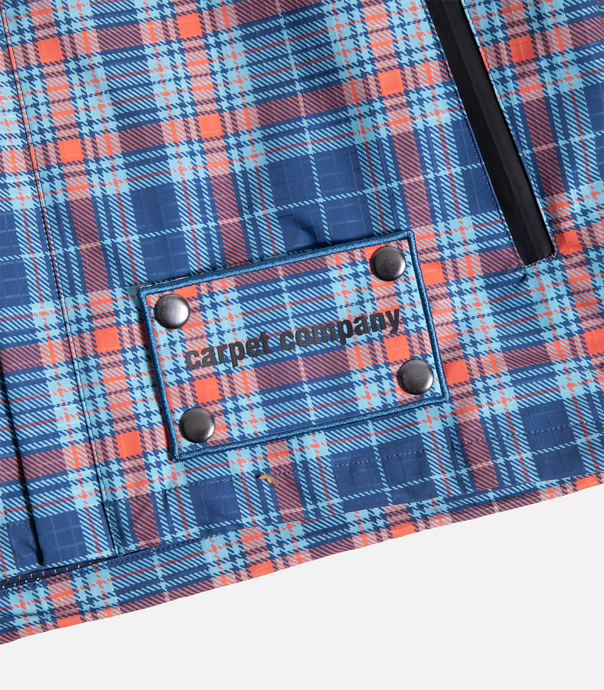 Carpet Reversible Plaid Hooded Rain Jacket