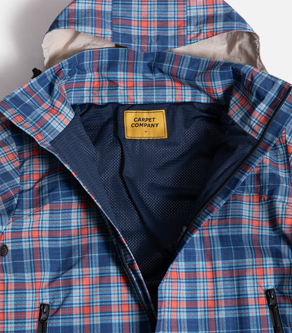 Carpet Reversible Plaid Hooded Rain Jacket