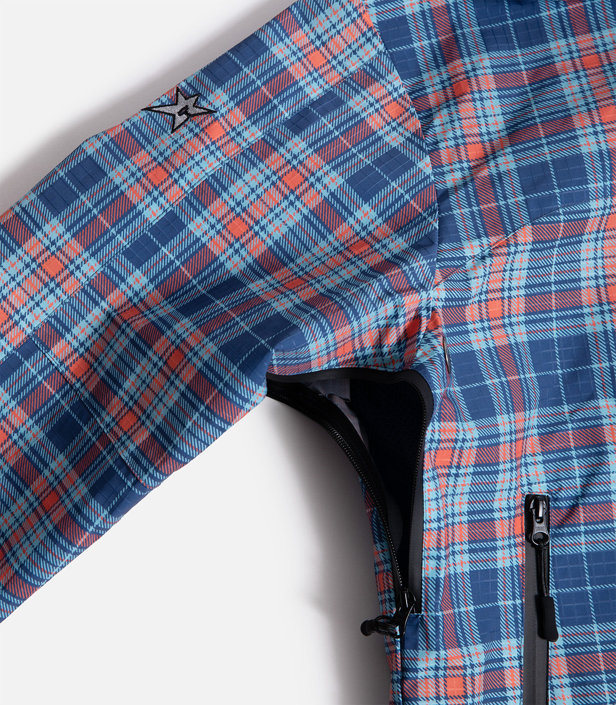 Carpet Reversible Plaid Hooded Rain Jacket