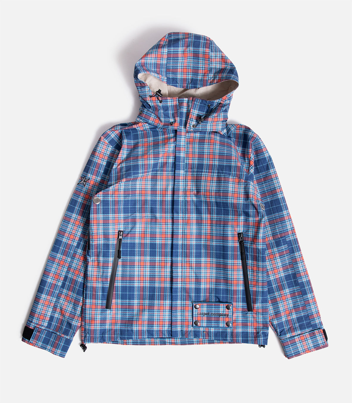Carpet Reversible Plaid Hooded Rain Jacket