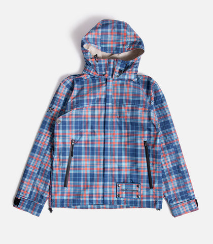Carpet Reversible Plaid Hooded Rain Jacket