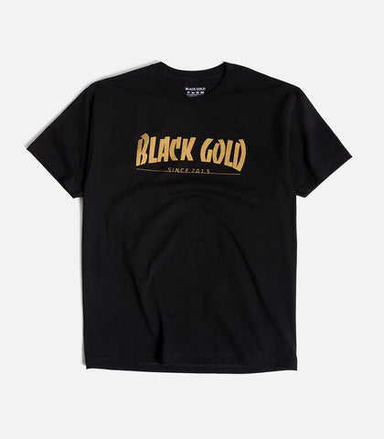 Black Gold Magazine Text T-Shirt