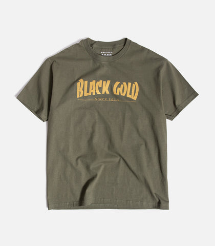 Black Gold Magazine Text T-Shirt