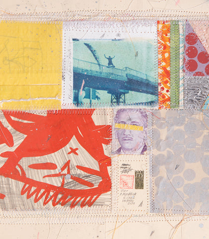 Thomas Campbell Sewn and Painted Heart Tour Art Piece