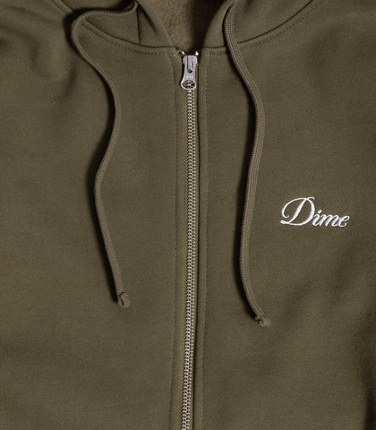 Dime Cursive Zip Up Hooded Sweatshirt