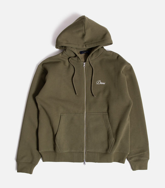 Dime Cursive Zip Up Hooded Sweatshirt – Atlas