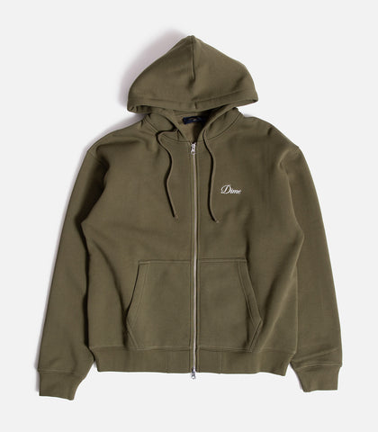 Dime Cursive Zip Up Hooded Sweatshirt