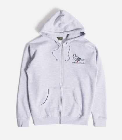 Antihero Lil Pigeon Embroidered Zip Up Hooded Sweatshirt