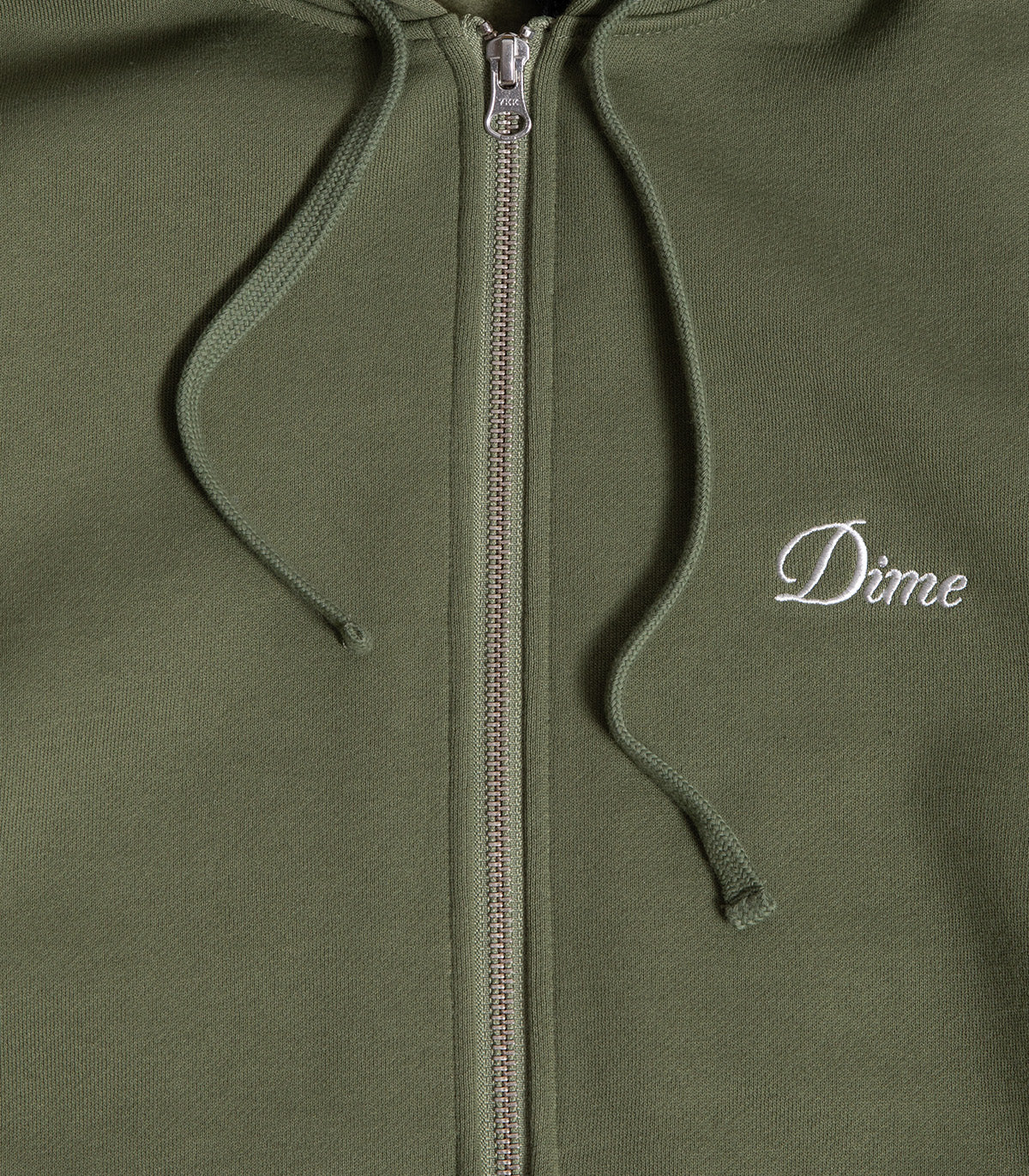 Dime Cursive Zip Up Hooded Sweatshirt
